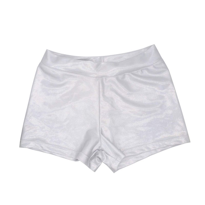 Dtone Girls Dance Short Gymnastics Athletic Shorts Sparkle Glitter Tumbling Bottoms (Shinny Sliver, 3T/4T) - Image 2