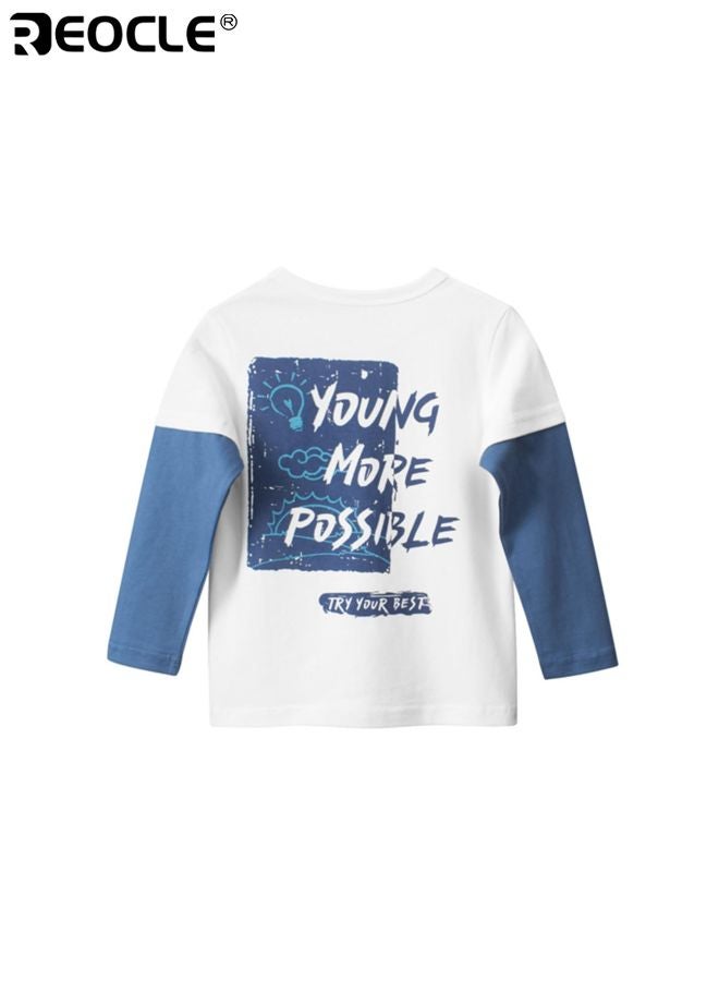 ريوكل قميص ذات أكمام طويلة للصبي بتصميم بحواجز ملونة وطباعة ديناصور على سيارة 100% قطن مع راحة في الربيع والخريف للعب العادي - Image 2