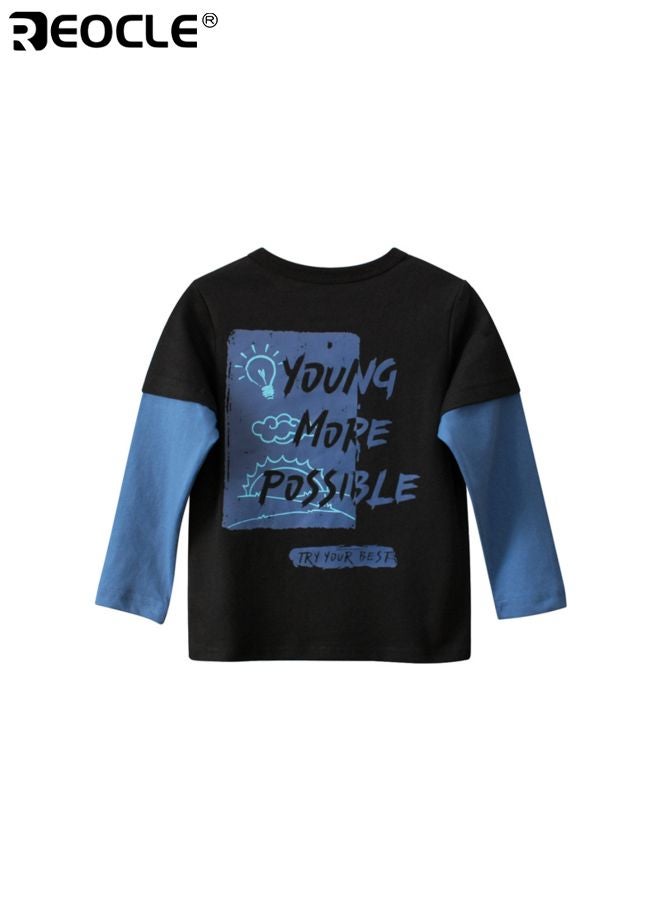 ريوكل قميص ذات أكمام طويلة للصبي بتصميم بحواجز ملونة وطباعة ديناصور على سيارة 100% قطن مع راحة في الربيع والخريف للعب العادي - Image 5