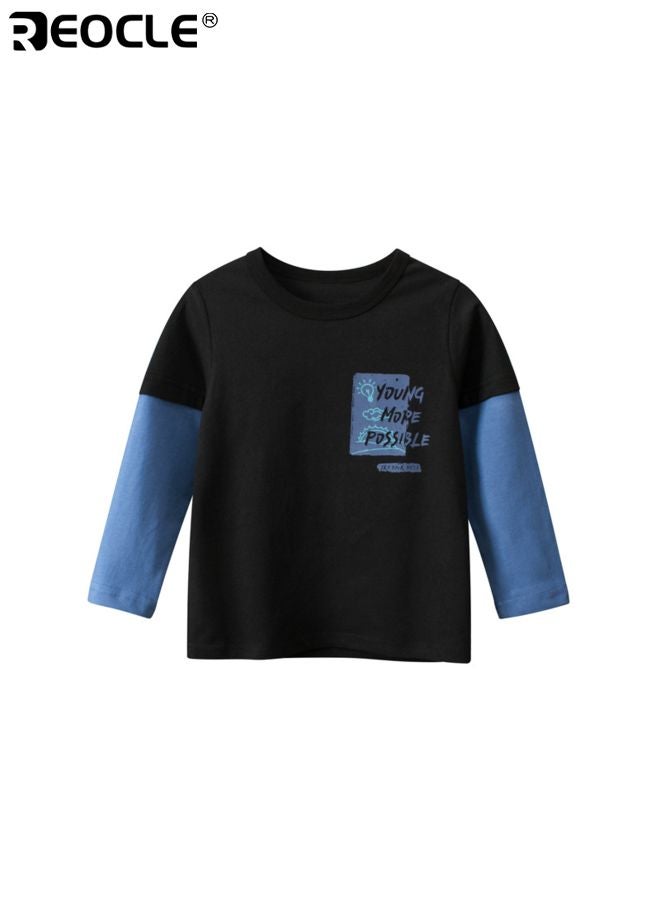 ريوكل قميص ذات أكمام طويلة للصبي بتصميم بحواجز ملونة وطباعة ديناصور على سيارة 100% قطن مع راحة في الربيع والخريف للعب العادي - Image 4