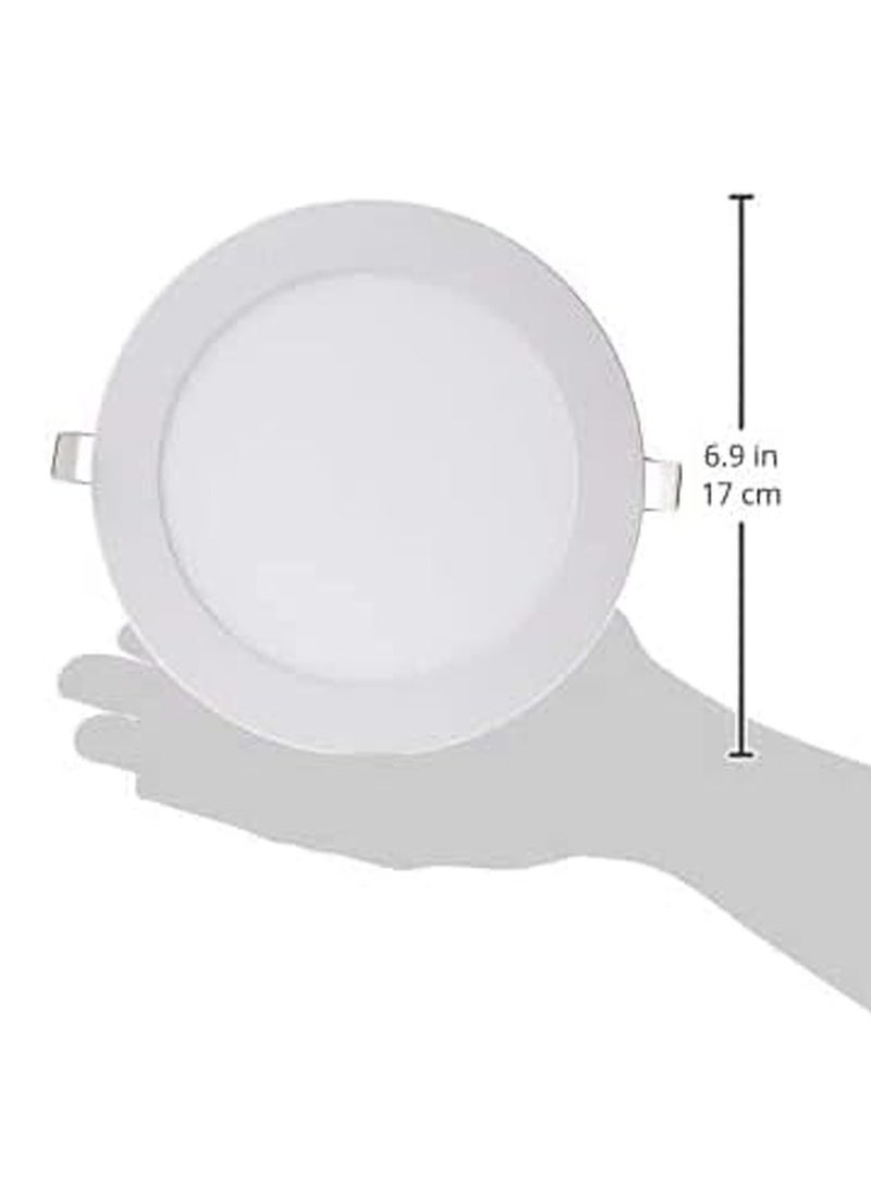 Narken TC 12W Daylight Cool white 6500K LED Power Saving Aluminium Recessed Round Panel Ceiling Light. - Image 2