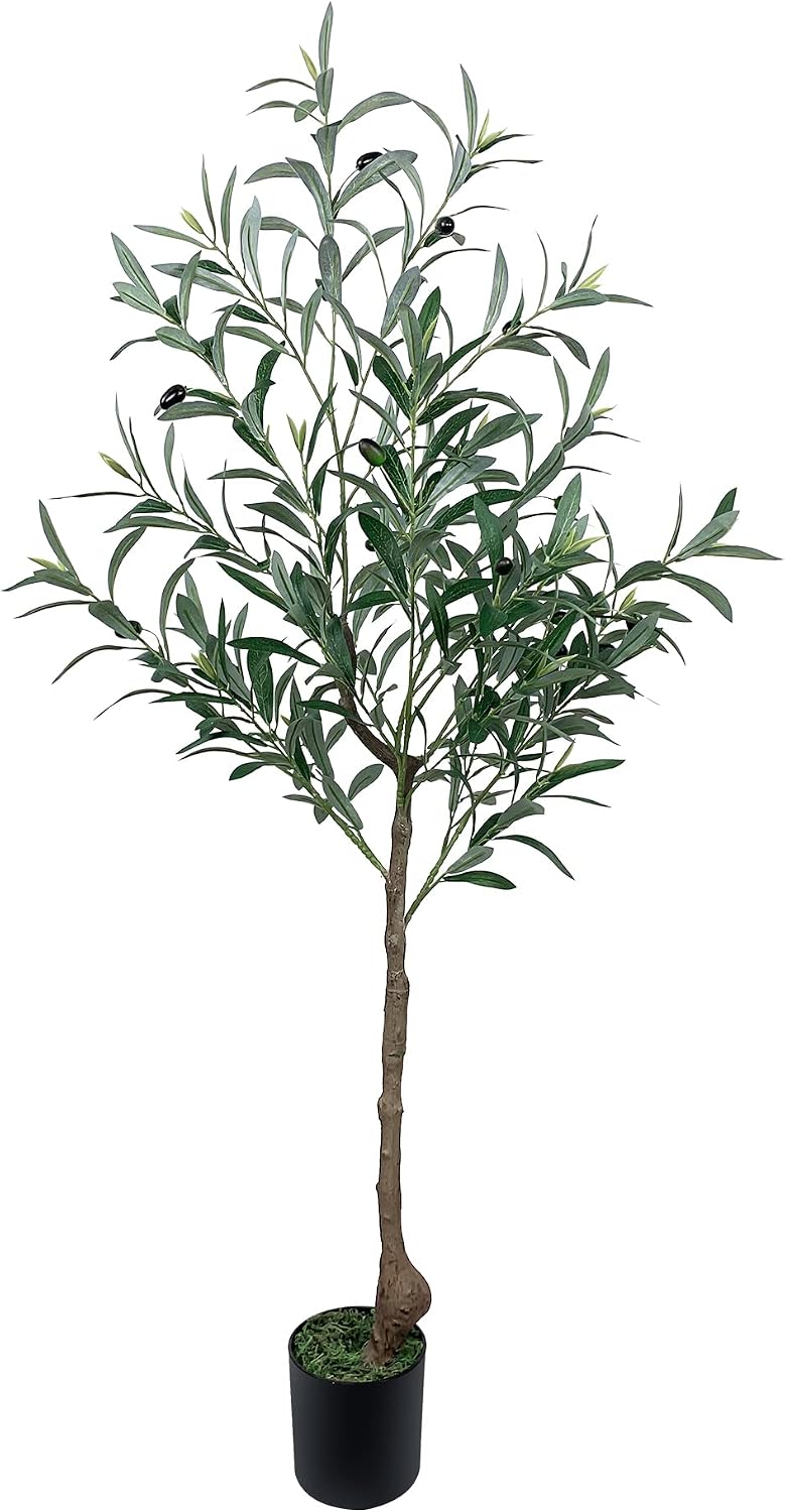 Innoasis Reliable durability Artificial Olive Tree 4FT Tall Faux Plants Olive Silk Tree with Branches and Fruits in Pot Fake Trees Indoor Outdoor Decor for Home Office Living Room Floor… Long term heavy use compatible - Image 1