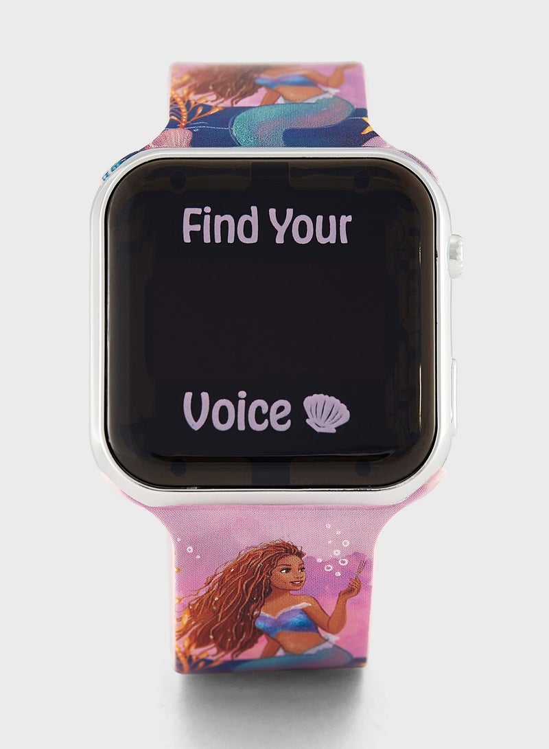 Disney Little Mermaid Girls LED watch Watch Blue Silicone Strap, LMM4036 - Image 1