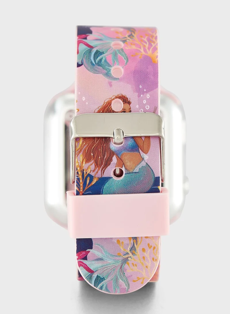Disney Little Mermaid Girls LED watch Watch Blue Silicone Strap, LMM4036