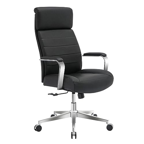 Realspace Modern Comfort Modee Vegan Leather HighBack Executive Office Chair BlackChrome BIFMA Compliant