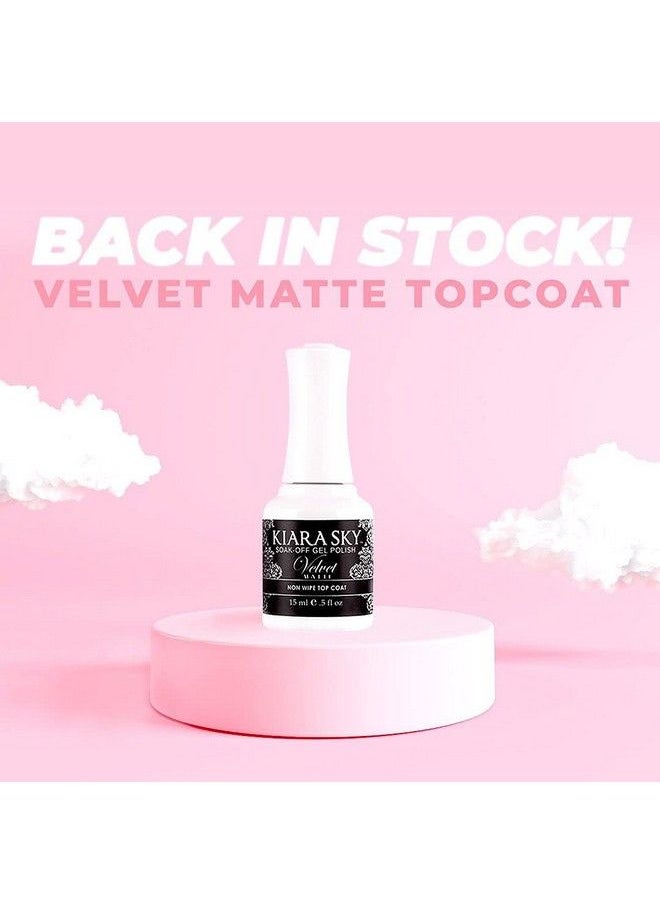 KIARA SKY - Professional Nails Soak Off Gel Polish 0.5 Fl Oz (Top Coat Non Wipe Velvet) - Image 1