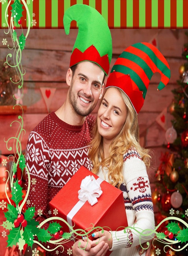 Fourluoo 6 Pack Christmas Elf Hat Felt Elf Costume Hat for Jingle Bell Decor for Adult Men Women Party Santa Holiday Accessories - Image 4