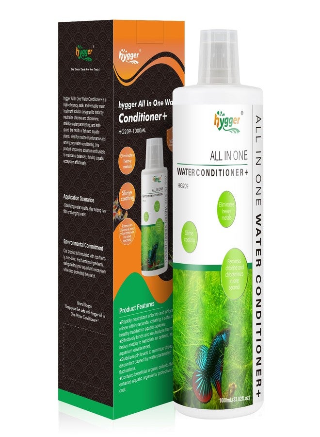 هايغر مُعالج مياه أحواض السمك من هيجر، مناسب للمياه العذبة، يُعادل الكلور والكلورامين والمعادن الثقيلة، آمن للأسماك والنباتات، 1000 مل - Image 1