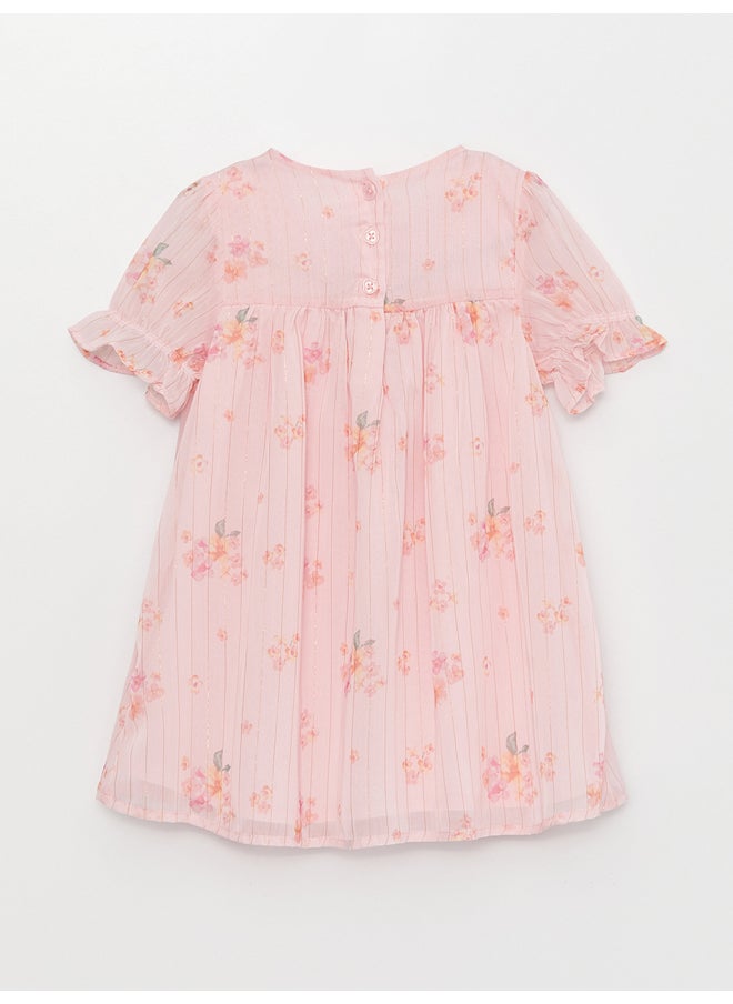 LC WAIKIKI - Crew Neck Short Sleeve Printed Baby Girl Dress - Image 1