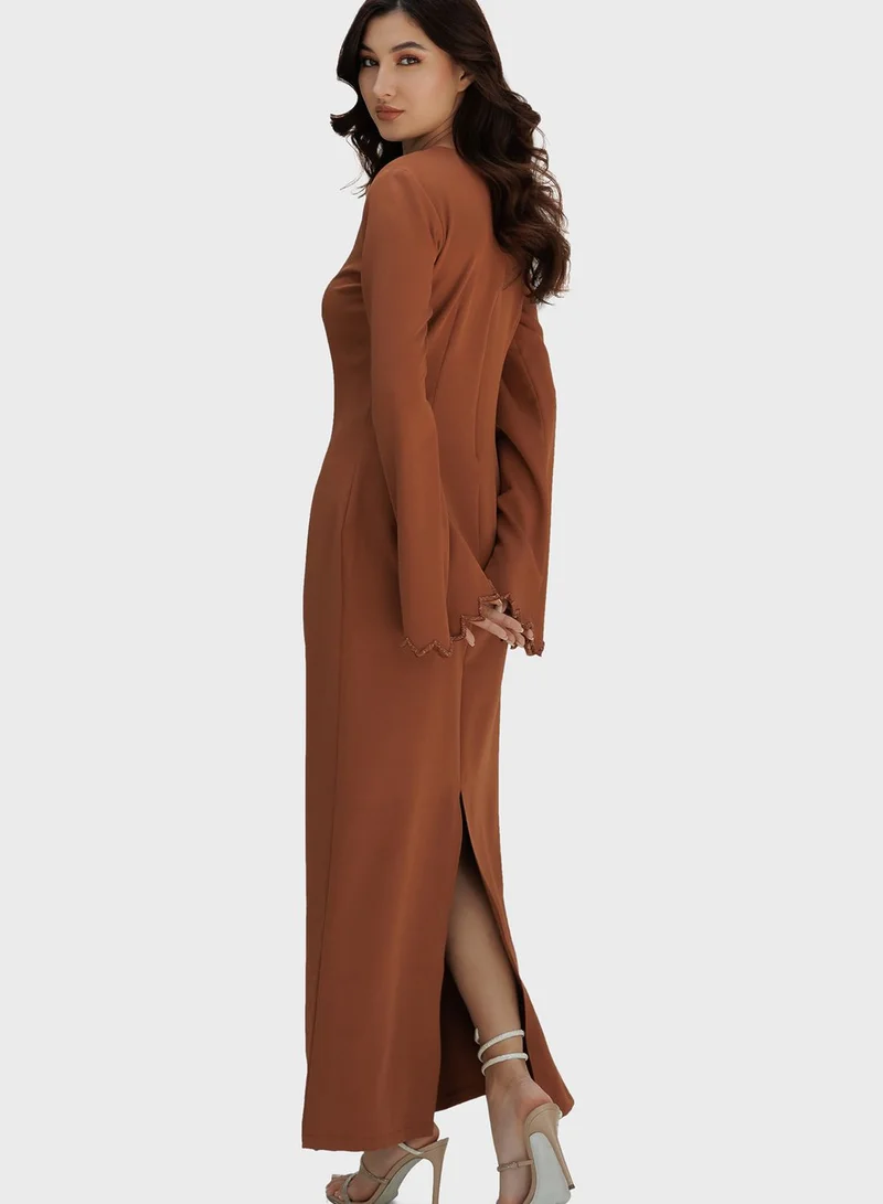 clemantra Flared Sleeve Dress