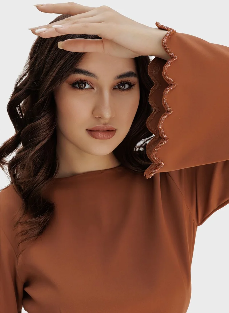 clemantra Flared Sleeve Dress