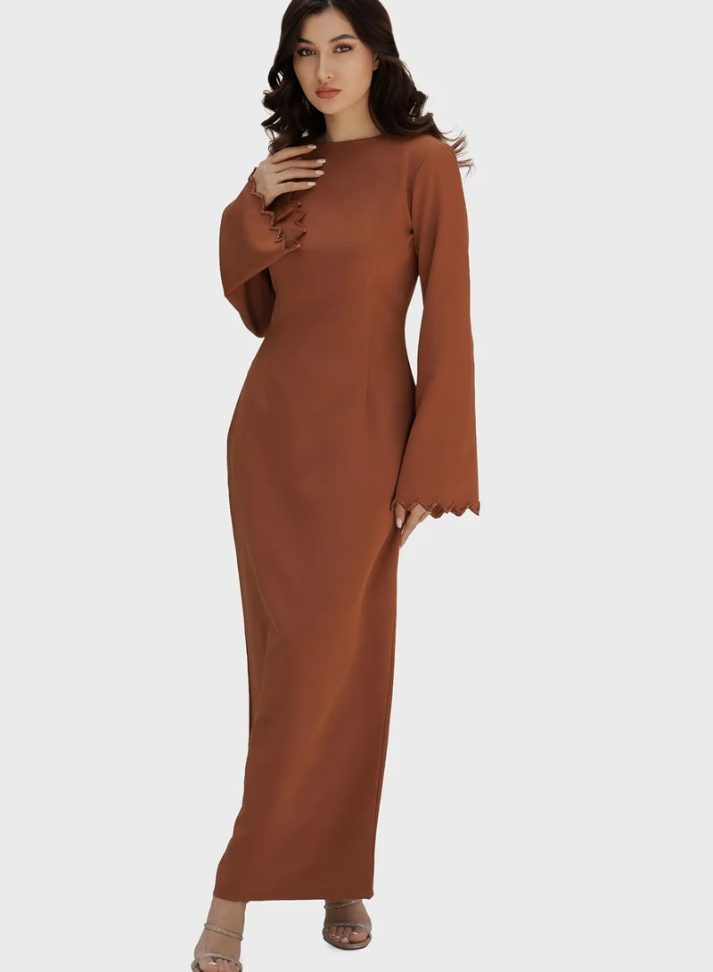 clemantra Flared Sleeve Dress