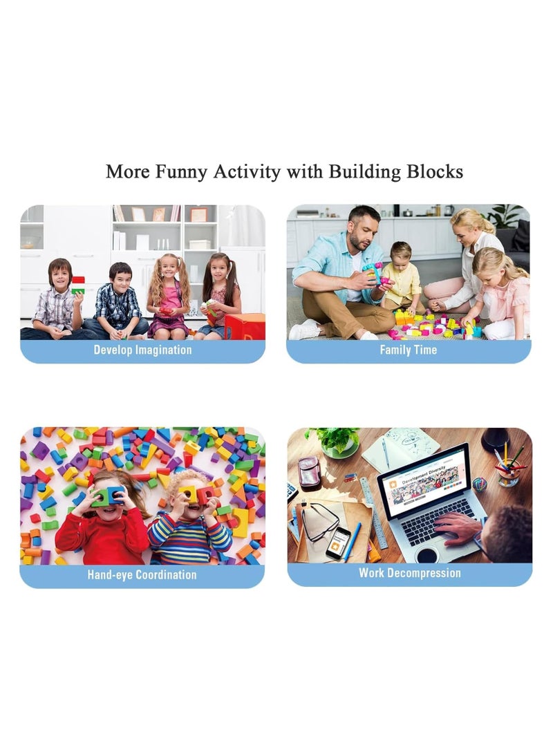 Building Bricks 2000+ Pieces Set - Classic Building Bricks Building Block and Mini Building Blocks for Boys Girls  Adults (Pink) - Image 3