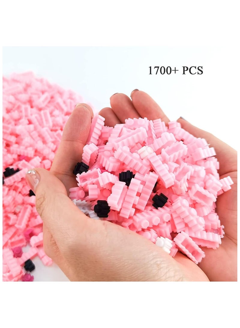 Building Bricks 2000+ Pieces Set - Classic Building Bricks Building Block and Mini Building Blocks for Boys Girls  Adults (Pink) - Image 5