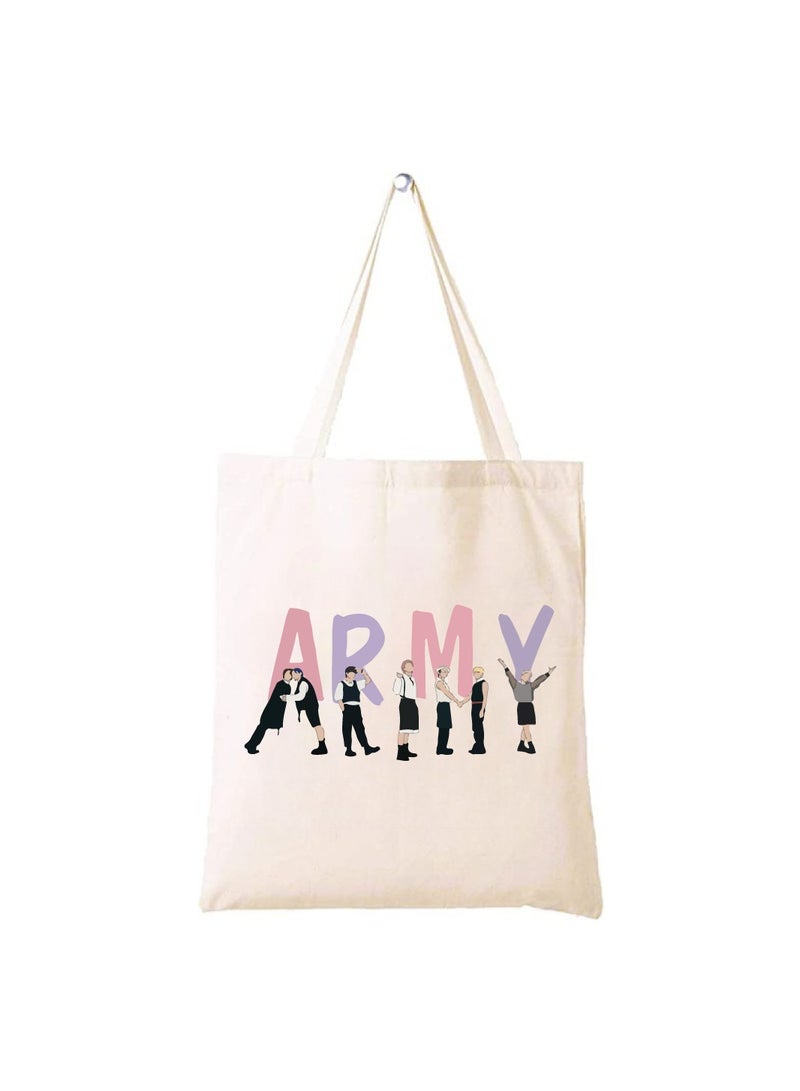 BTS - Cotton bags - Reusable cotton bags - Eco Friendly - Light Weight - For grocery, school, office, Travel - Image 1