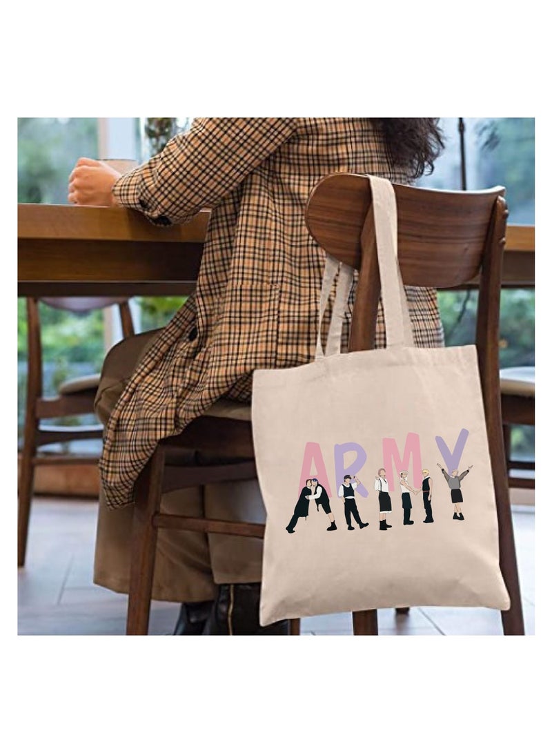 BTS - Cotton bags - Reusable cotton bags - Eco Friendly - Light Weight - For grocery, school, office, Travel - Image 3