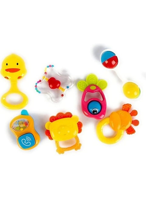 First Touches of Fun! Baby Rattles and Teethers Bag 6 Pieces: A World of Safe Sounds and Colors for Your Baby to Explore!