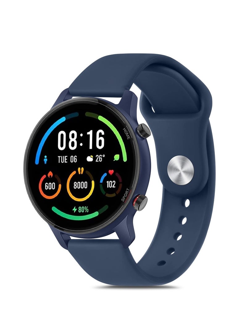 22mm Strap For Xiaomi Mi Watch /Watch S1 /Watch S1 Active Silicone Soft Breathable Strap for Mi Watch Smart Sport Watch Navy Blue - Image 3