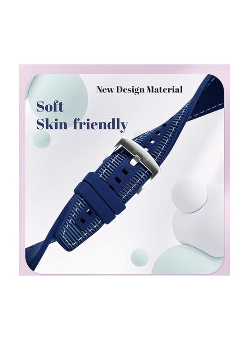 22mm For Galaxy Watch 3 45mm / Huawei Watch 3 / 3 Pro / GT2 Pro / GT3 46mm - Nylon Braided Silicone Composite Watch Strap, BLUE - Image 4