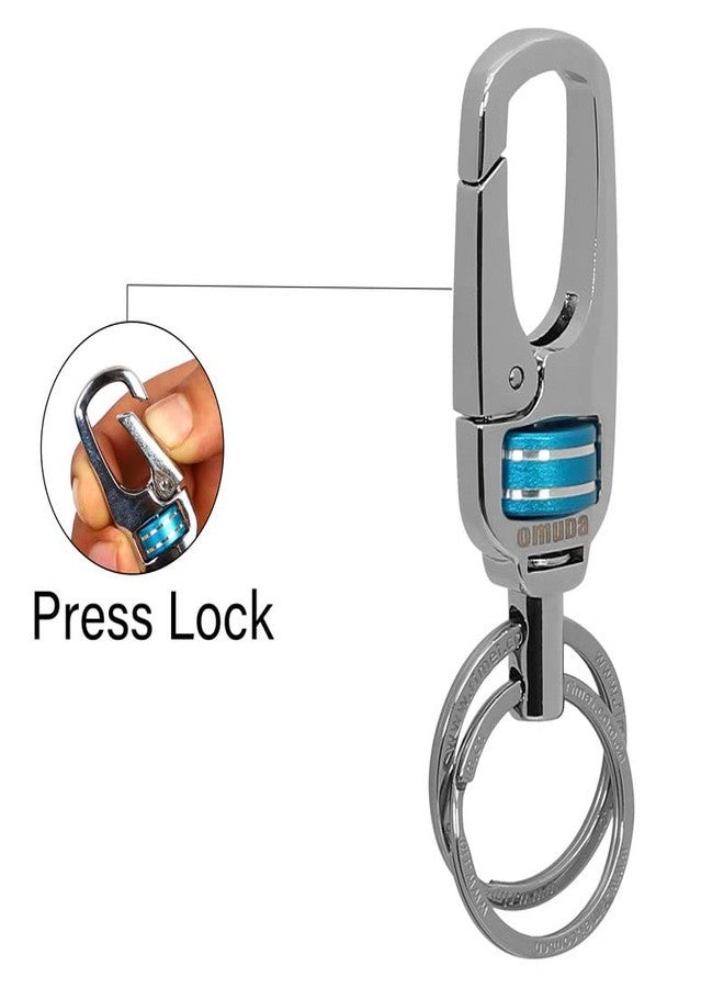 Omuda Premium and Stylish Hook Locking Metal Key Chain for Men & Women & for Gift (M-3799 Blue) - Image 3