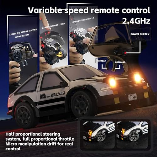 RareFind trove 4WD Mini RC Drift Car,1:24 Scale High-Speed Remote Control Vehicle with 2.4GHz,Rechargeable Battery, Drift & Rubber Tires, Powerful 4x4 System, Racing Toy for Kids White - Image 3