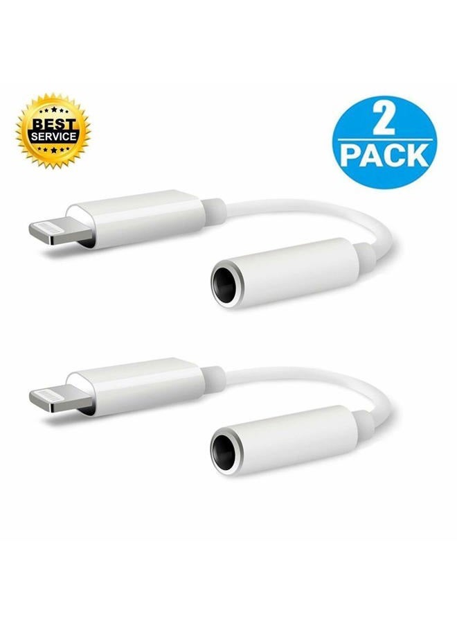 DesofIcon [Apple MFi Certified] Lightning to 3.5 mm Headphone Jack Adapter, 2 Pack Earphone Audio Jack Aux, Dongle Cable Compatible with iPhone 13/12/11 Pro/XR/XS Max/X/8/7 Support All iOS& Music Control - Image 2