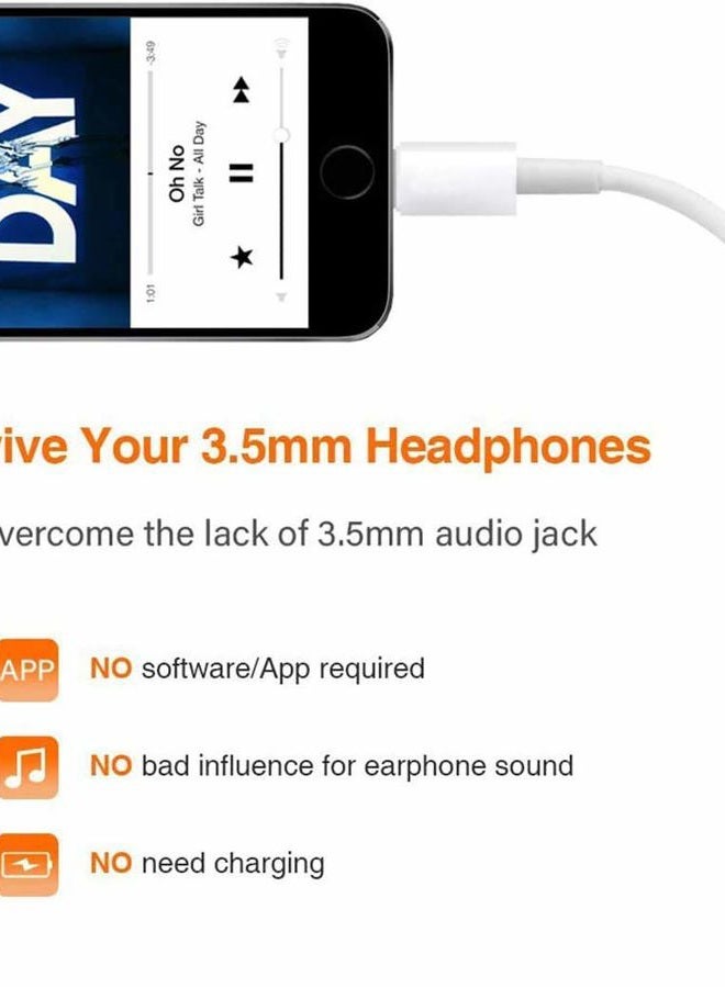 DesofIcon [Apple MFi Certified] Lightning to 3.5 mm Headphone Jack Adapter, 2 Pack Earphone Audio Jack Aux, Dongle Cable Compatible with iPhone 13/12/11 Pro/XR/XS Max/X/8/7 Support All iOS& Music Control - Image 4