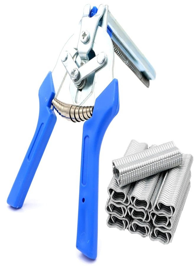 BIRZAR Type M Nail Ring Pliers Kit - Heavy Duty Hog Ring Pliers with 1200 M-Type Nails | Upholstery, Fencing, Netting, Cage Building, Auto Seat Repair, Mesh & Wire Fastening Tool Kit - Image 1