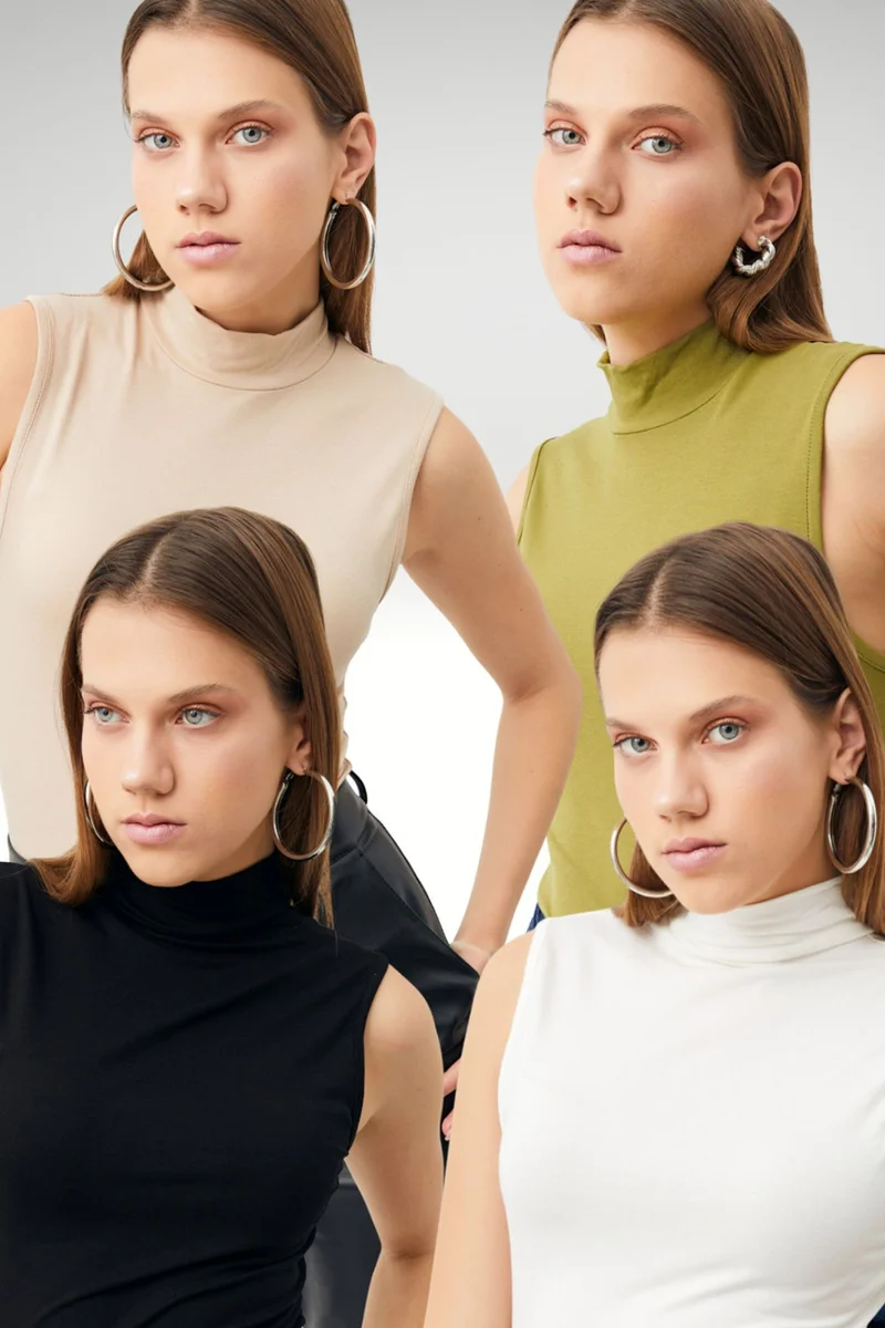 Bipantolon BIPANTOLON Women's 4-Pack Half Turtleneck Bodysuits