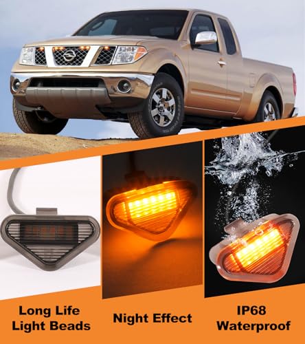 SDPVorn Grill Lights for Nissan Frontier Pathfinder 2005 2006 2007 2008 LED Grill Lights Front Grille Light for 2rd Gen Frontier Accessories 6Pcs (Yellow) - Image 5