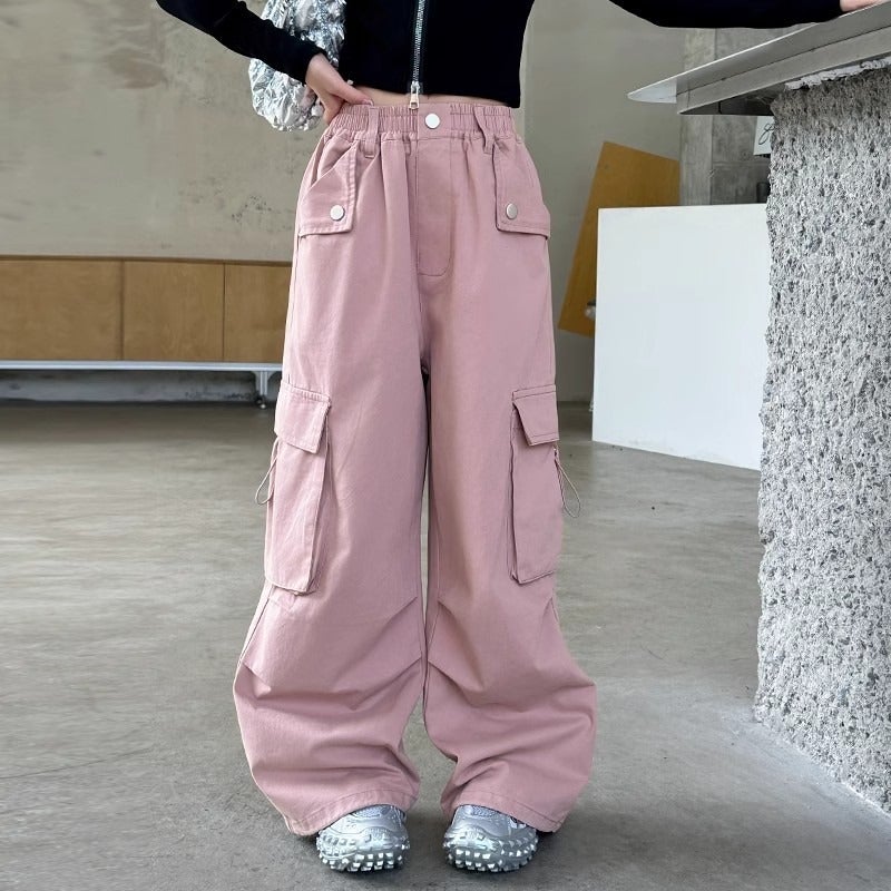 Girls' Overalls Autumn Dress Girls' Western Style Loose Casual Wide Leg Pants Children'S Fashionable Pants - Image 4