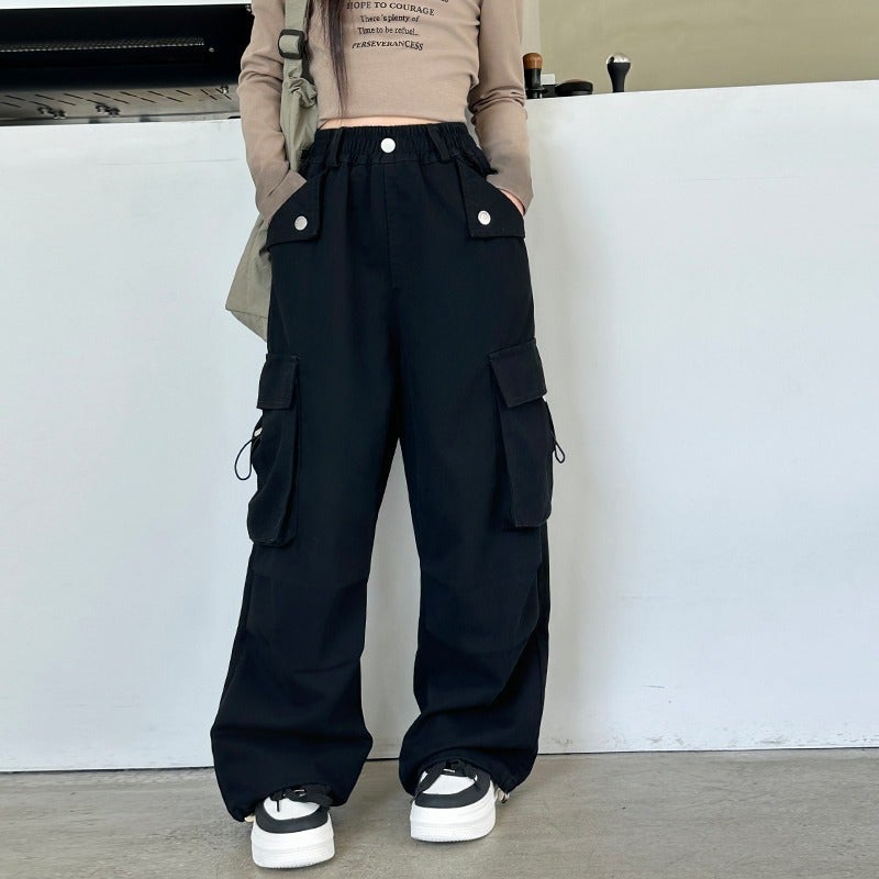 Girls' Overalls Autumn Dress Girls' Western Style Loose Casual Wide Leg Pants Children'S Fashionable Pants - Image 1