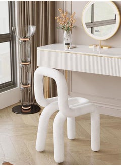 Merry Moments Bold Chair Makeup Seat Dressing Stool Footrest Ladies Stool Girl Chairs Lounge Chair for Bedroom Living Dining Retail Metal Structure Polyurethane Foam Textile White Cover H79xW39xL53 cm  - Image 1