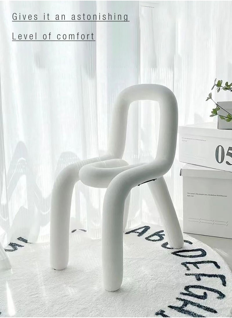 Merry Moments Bold Chair Makeup Seat Dressing Stool Footrest Ladies Stool Girl Chairs Lounge Chair for Bedroom Living Dining Retail Metal Structure Polyurethane Foam Textile White Cover H79xW39xL53 cm  - Image 5