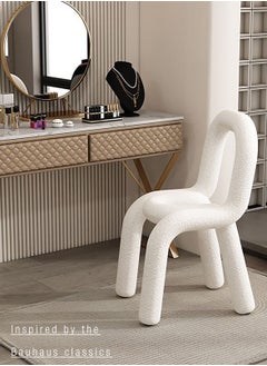 Merry Moments Bold Chair Makeup Seat Dressing Stool Footrest Ladies Stool Girl Chairs Lounge Chair for Bedroom Living Dining Retail Metal Structure Polyurethane Foam Textile White Cover H79xW39xL53 cm  - Image 2