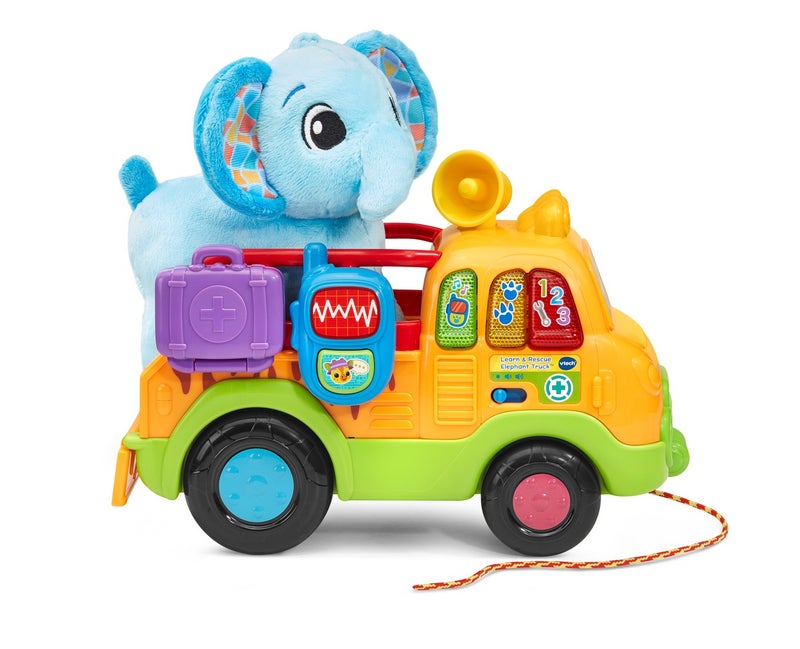 VTech Learn & Rescue Elephant Truck | Interactive Pull-Along Rescue Vehicle with Plush Elephant | Lights, Music & Role-Play Learning | Toddler Toy for Ages 12–36 Months - Image 5