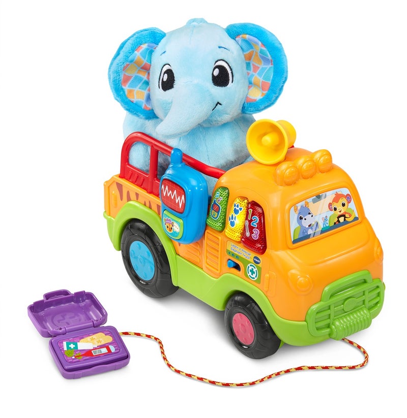 VTech Learn & Rescue Elephant Truck | Interactive Pull-Along Rescue Vehicle with Plush Elephant | Lights, Music & Role-Play Learning | Toddler Toy for Ages 12–36 Months - Image 1