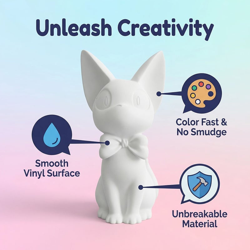 White Arctic White LX057 Unfinished Vinyl Figurine Smooth Surface Craft Statue Desk Decoration - Image 4