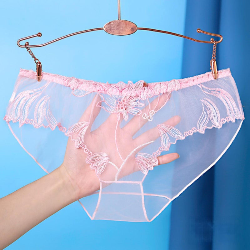 Women's underwear with lace edges, mesh embroidery, lightweight, comfortable, transparent, and breathable. - Image 5