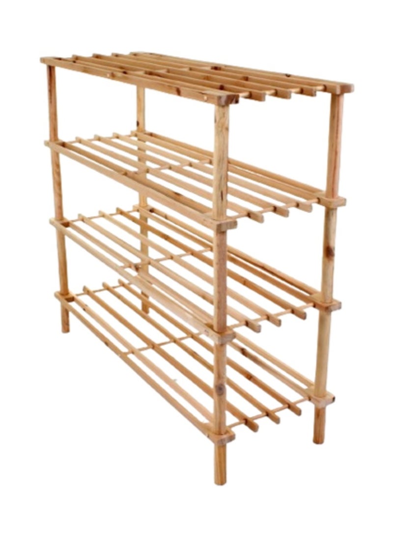 4 Tier Wooden Shoe Rack Light Brown - Image 1