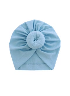 Generic Baby Soid Color Maruko Hat Headcarf Doughnut Girl Head Cap 1 month to 24 month Blue  - Image 1