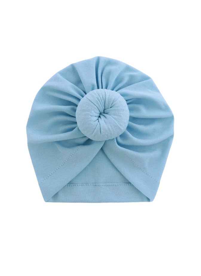 Generic Baby Soid Color Maruko Hat Headcarf Doughnut Girl Head Cap 1 month to 24 month Blue  - Image 1
