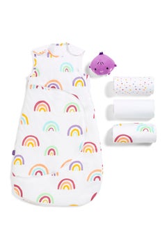 Snuz 3 Pieces Crib Bedding Set For Infant And Baby, Bundle, 100% Soft Jersey Cotton , 1X Blanket , 2 Xcrib Sheets, Fitted Sheet Size:44 X 80Cm (Max.), Blanket Size: 75 X 75Cm - Rainbow  - Image 5