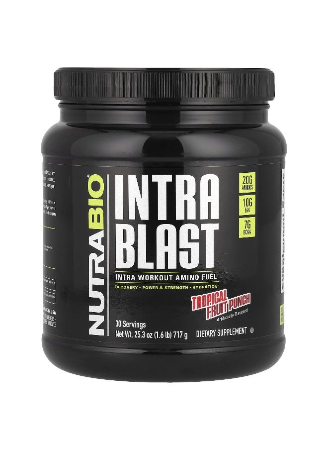 NutraBio NutraBio, Intra Blast, Intra Workout Amino Fuel, Tropical Fruit Punch, 1.6 lb (717 g)  - Image 1