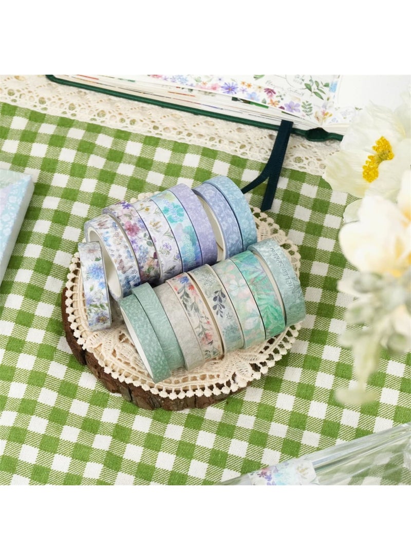 SYOSI Washi Tape Set, Floral Decorative Paper Tape for Scrapbooking Bullet Journal Planner Cards Gift Wrapping DIY Crafts, 16 Rolls - Image 5