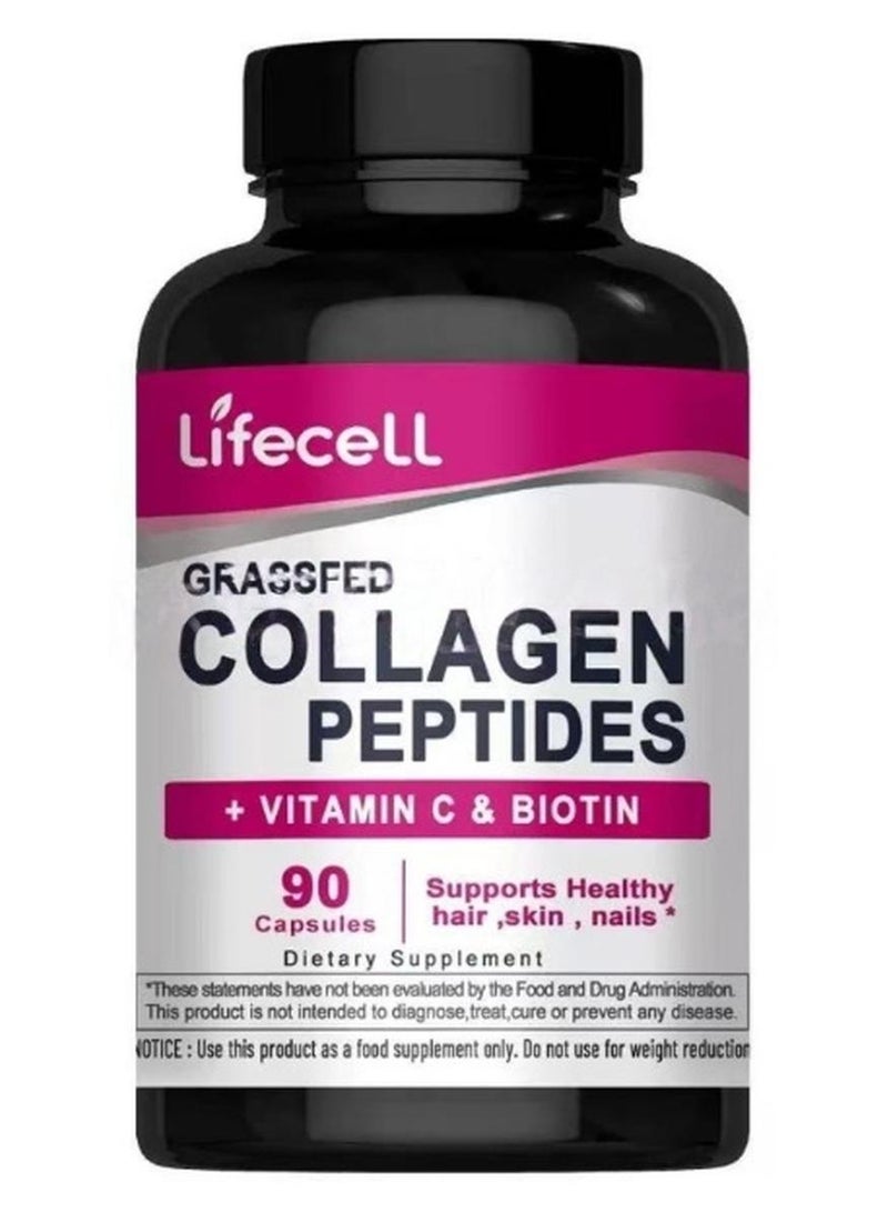 لايفسل ببتيدات سوبر كولاجين المتميزة® + فيتامين ج والبيوتين   │ **يعزّز صحة الشعر، بشرة مشرقة، ودعم قوة الأظافر** │   مكمّل غذائي - Image 1