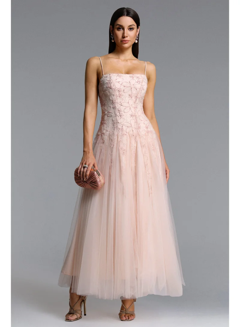 Bella Barnett Kamo Romantic Flowy Sleeveless Floral Tulle Maxi Dress