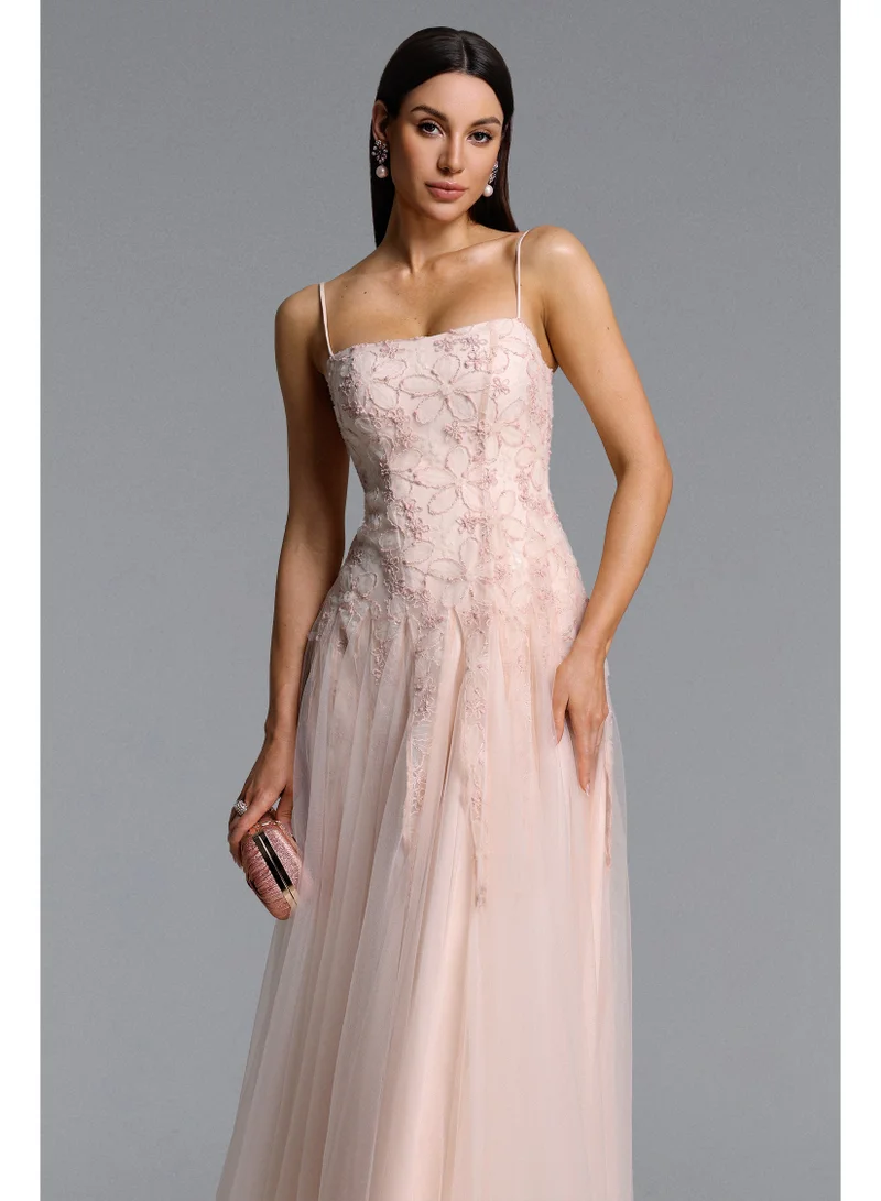 Bella Barnett Kamo Romantic Flowy Sleeveless Floral Tulle Maxi Dress
