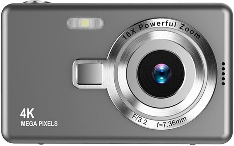 48MP Digital Camera with 4 Inch Screen 16x Zoom 1080p Vlogging Gray 32GB Card - Image 4