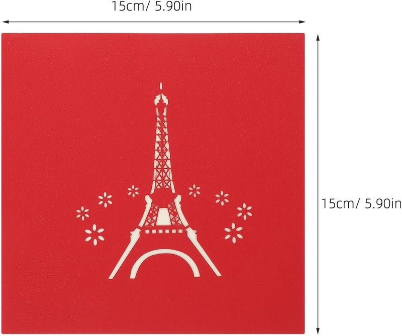 PRETYZOOM 3D Luminous Eiffel Tower Birthday Greeting Card with Music, Glowing Three-Dimensional Birthday Blessing Card for Festival and Celebration - Image 1